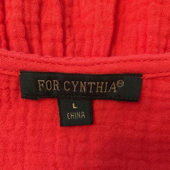 For Cynthia Dress Red Gauze Causal Pull On Maxi Dress - Picture 14 of 14